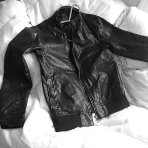 Flaux Leather Moto Jacket Forever21